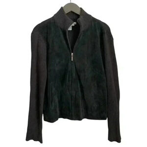 Vintage Co & Eddy Black Suede Knit Jacket Size 10 with Pockets